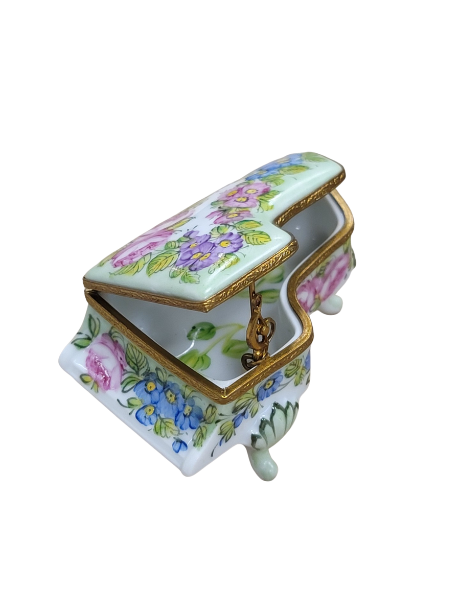 Piano w Flowers Limoges Box Porcelain Figurine-Music LIMOGES BOXES-CH8C119
