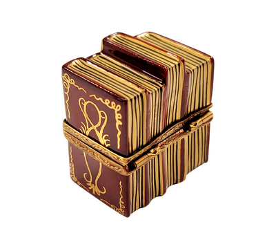 Stack of Books Poems Limoges Box Porcelain Figurine-Graduation professional book books-CH1R172A