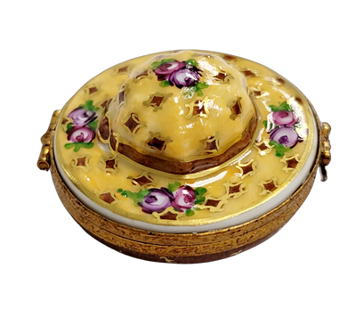 Yellow Roses Hat Fashion Limoges Box Porcelain Figurine-shoe figurine LIMOGES BOXES-CH8C122