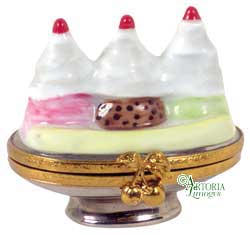 A decadent and indulgent Banana Split Sundae Icecream from Limoges Boutique