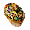 A beautiful wicker basket full of assorted fresh fruits