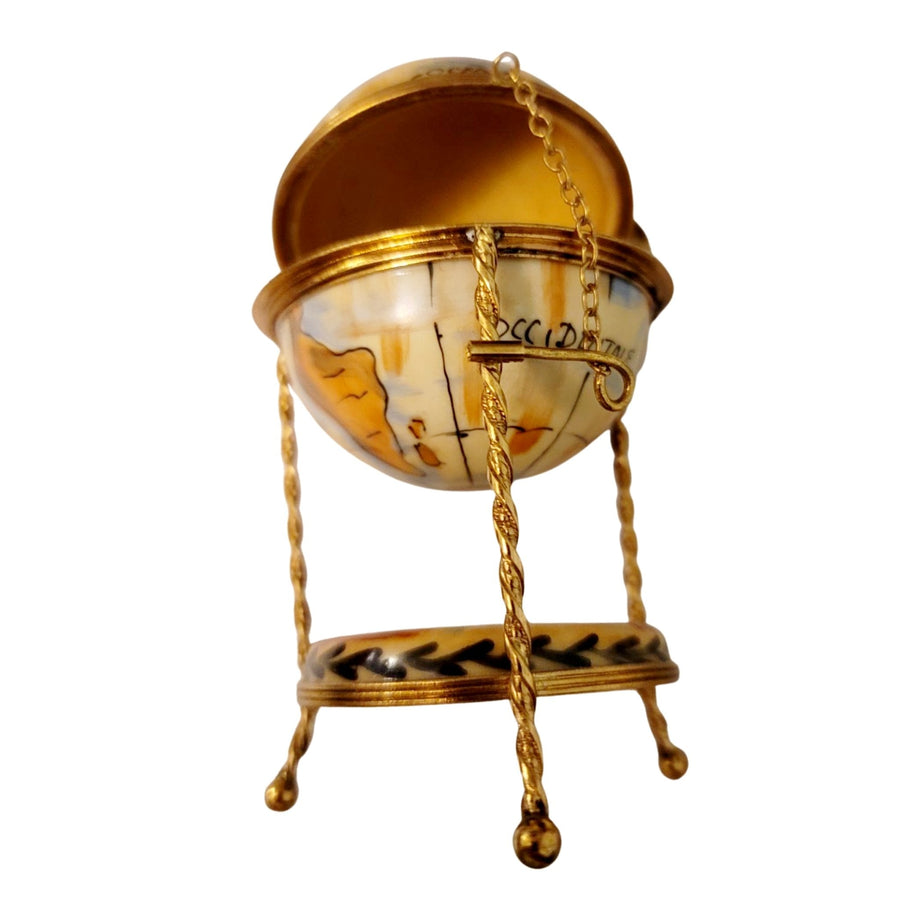 Globe on Stand with Antique Brass Finish 