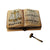 Open Law Book with Removable Brass Gavel