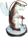 Angel Dog w Bone Halo Authentic Limoges Limoges Box Figurine - Limoges Box Boutique