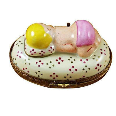 Pink Baby Sleeping Limoges Box - Limoges Box Boutique