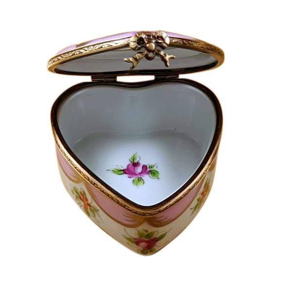 Limoges - Heart With Flowers Trinket Box high quality