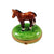 Standing Mini Horse with a Removable Brass Horseshoe Limoges Box - Limoges Box Boutique