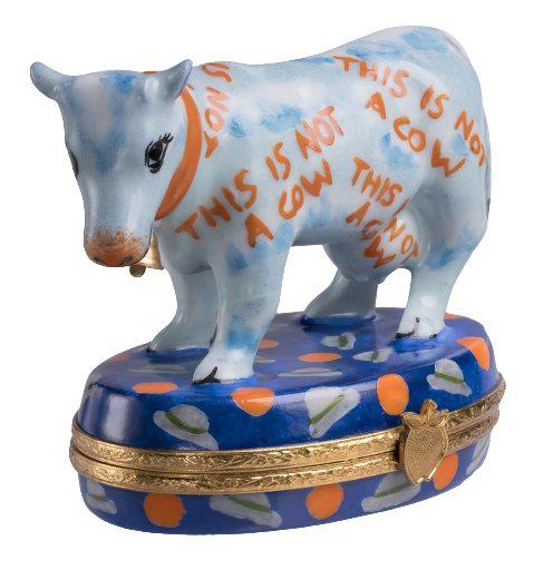 Alt text: A realistic-looking faux cow product called 'This Is Not A Cow' designed for vegan consumers