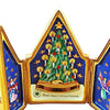 Triptych Christmas Tree with golden star and red baubles