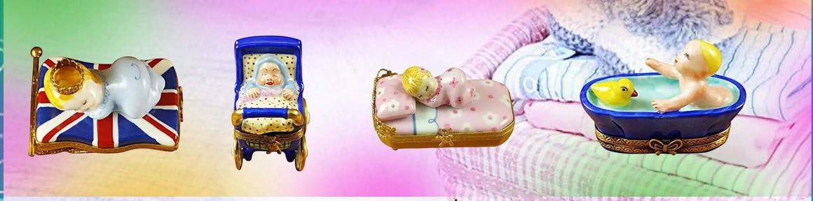 Limoges Baby Shower Gifts: Hand-Painted Baby Boxes