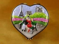 Hearts & Love Limoges Hand-Painted Trinket Boxes