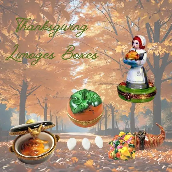 Porcelain Thanksgiving Figurine Limoges Box Collection