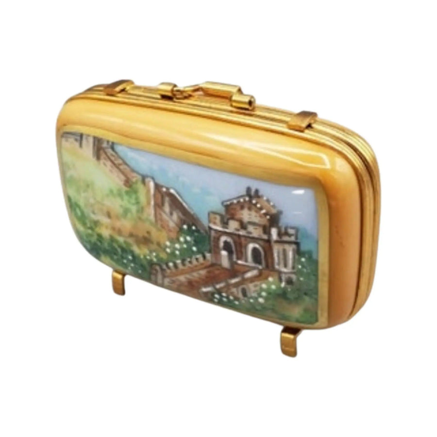 China Suitcase Porcelain Limoges Bag travel French Trinket Box