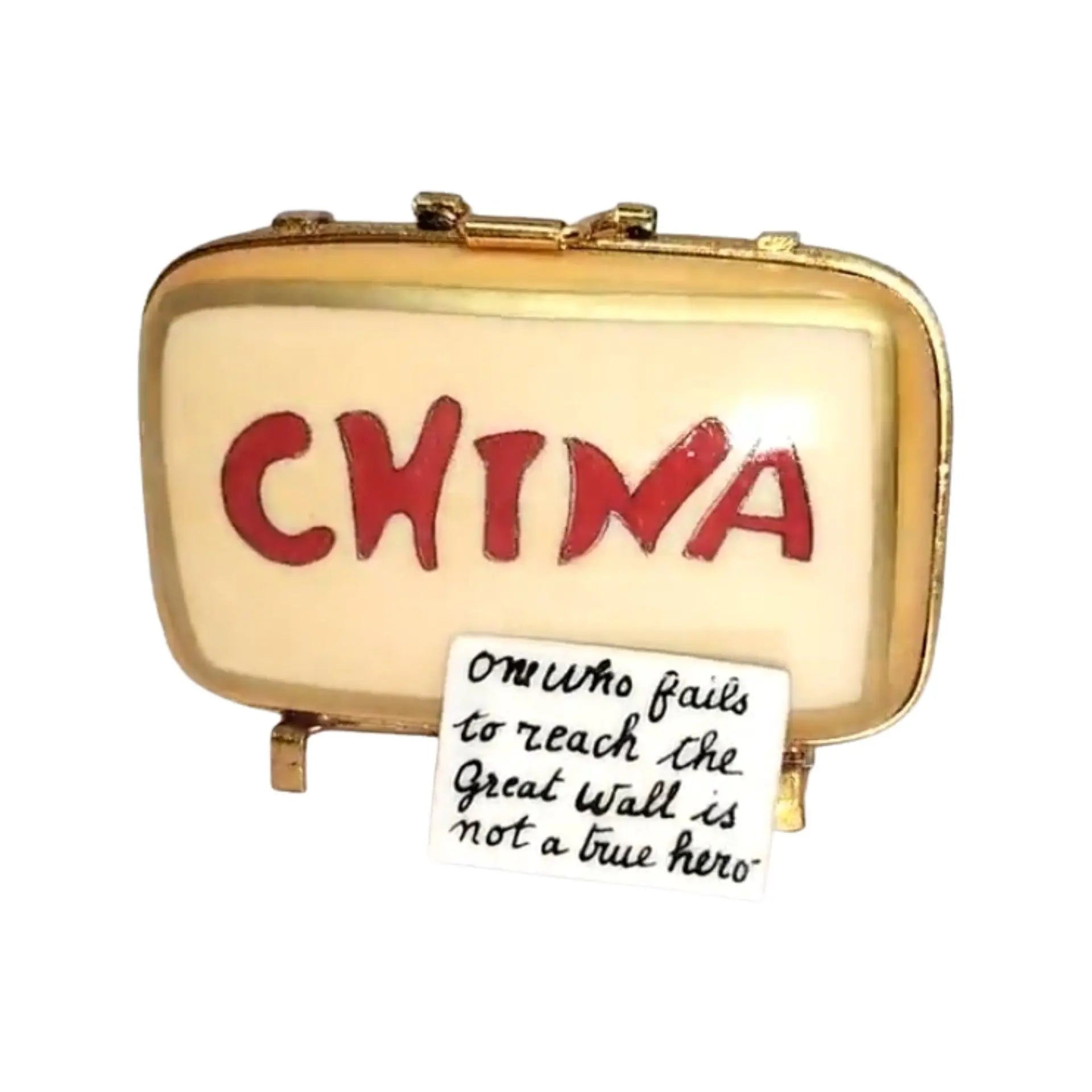 China Suitcase Porcelain Limoges Bag travel French Trinket Box