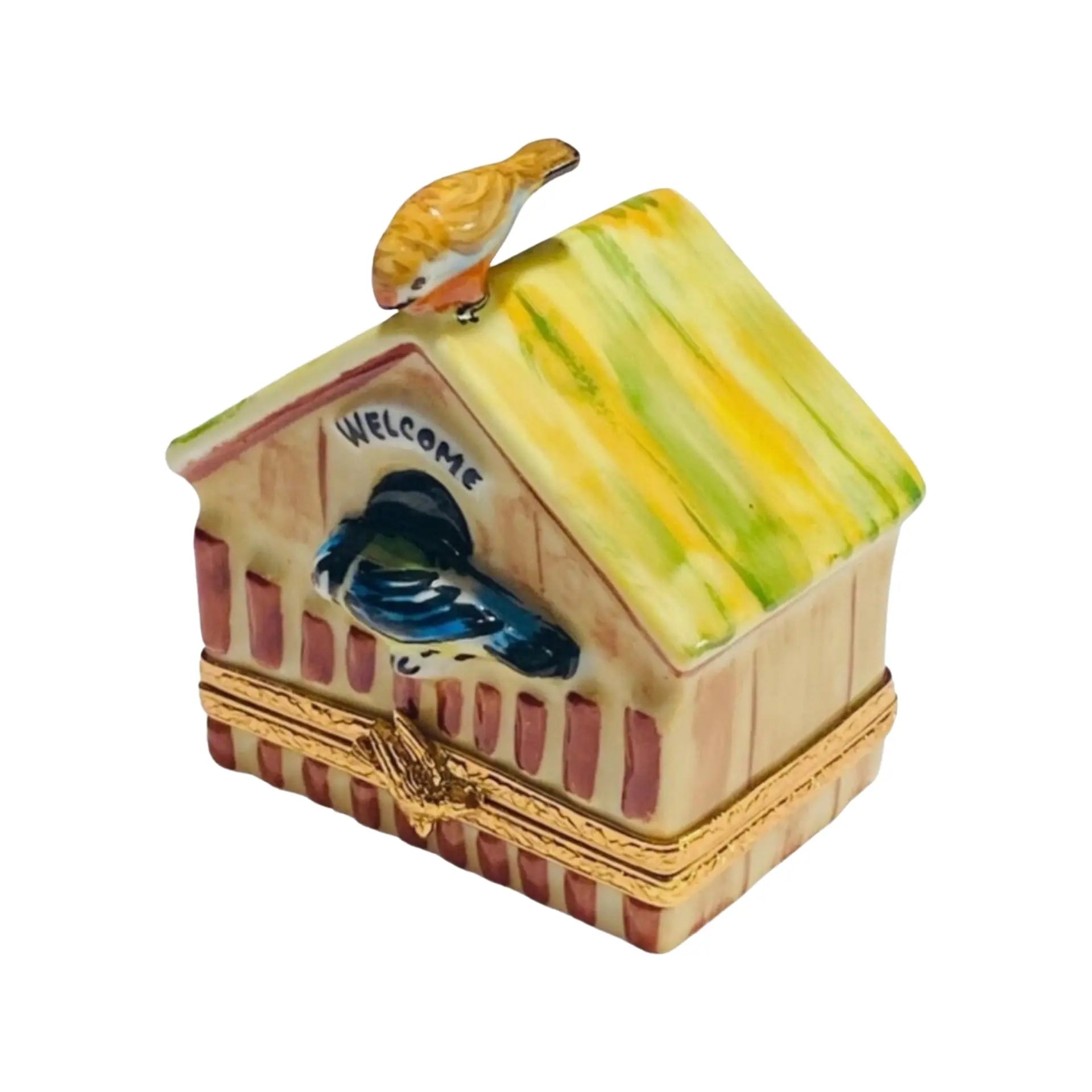 Birdhouse Porcelain Limoges Birds Garden French Trinket Box