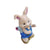 A fluffy white bunny rabbit with a cute mouse friend sitting together