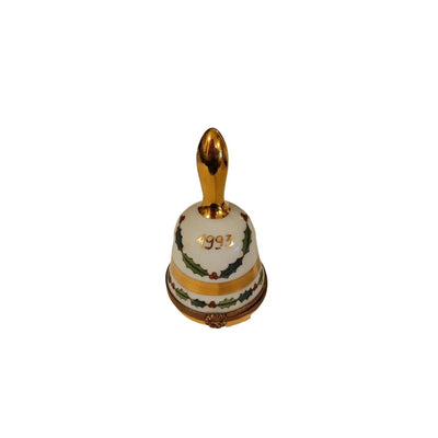 1993 Holiday Porcelain Bell Porcelain Limoges xmas theme French Trinket Box
