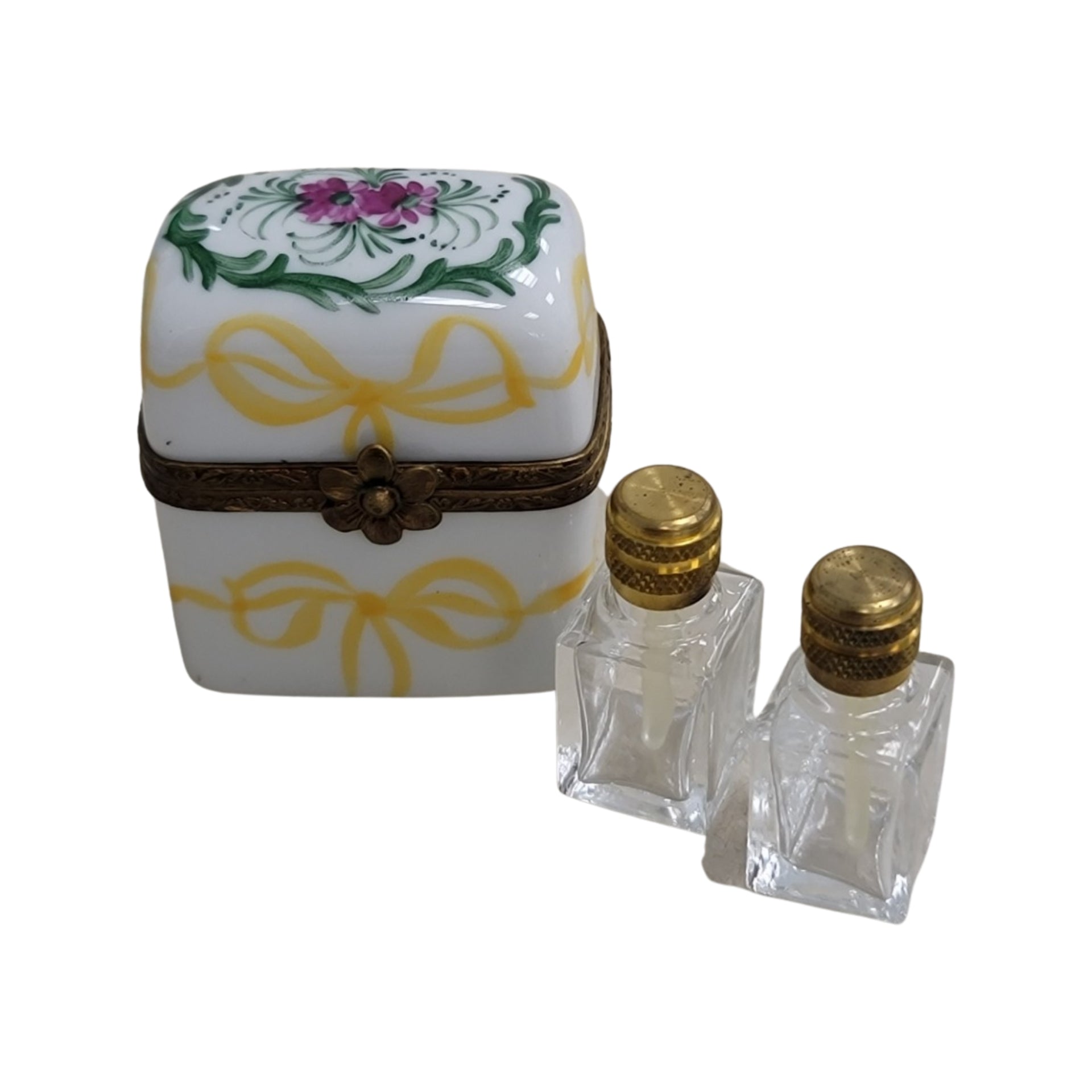 Charming Limoges Perfume Box Porcelain Limoges Perfume French Trinket Box