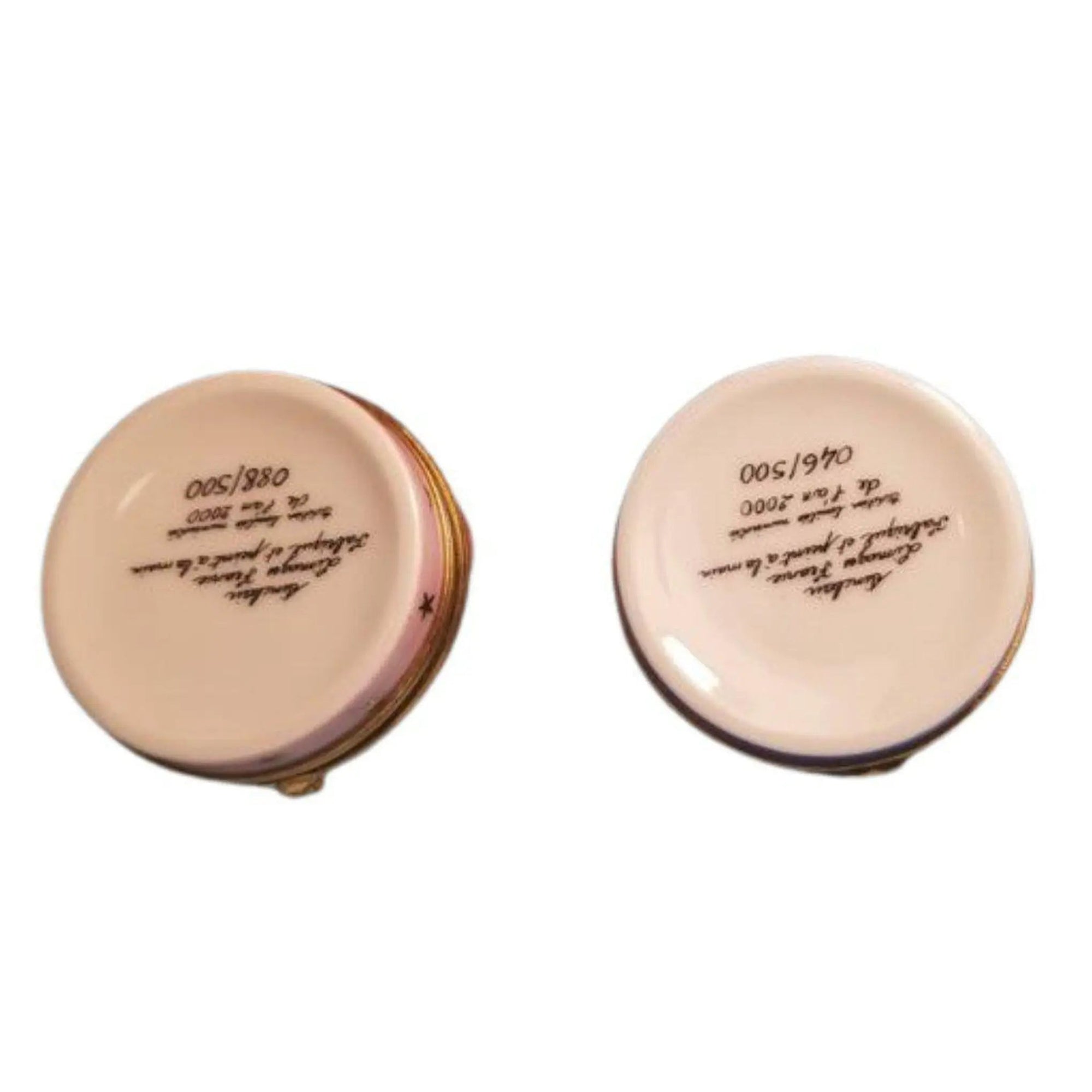 Year 2000 Cherubic Figurines Porcelain Limoges Babies Figurine French Trinket Box