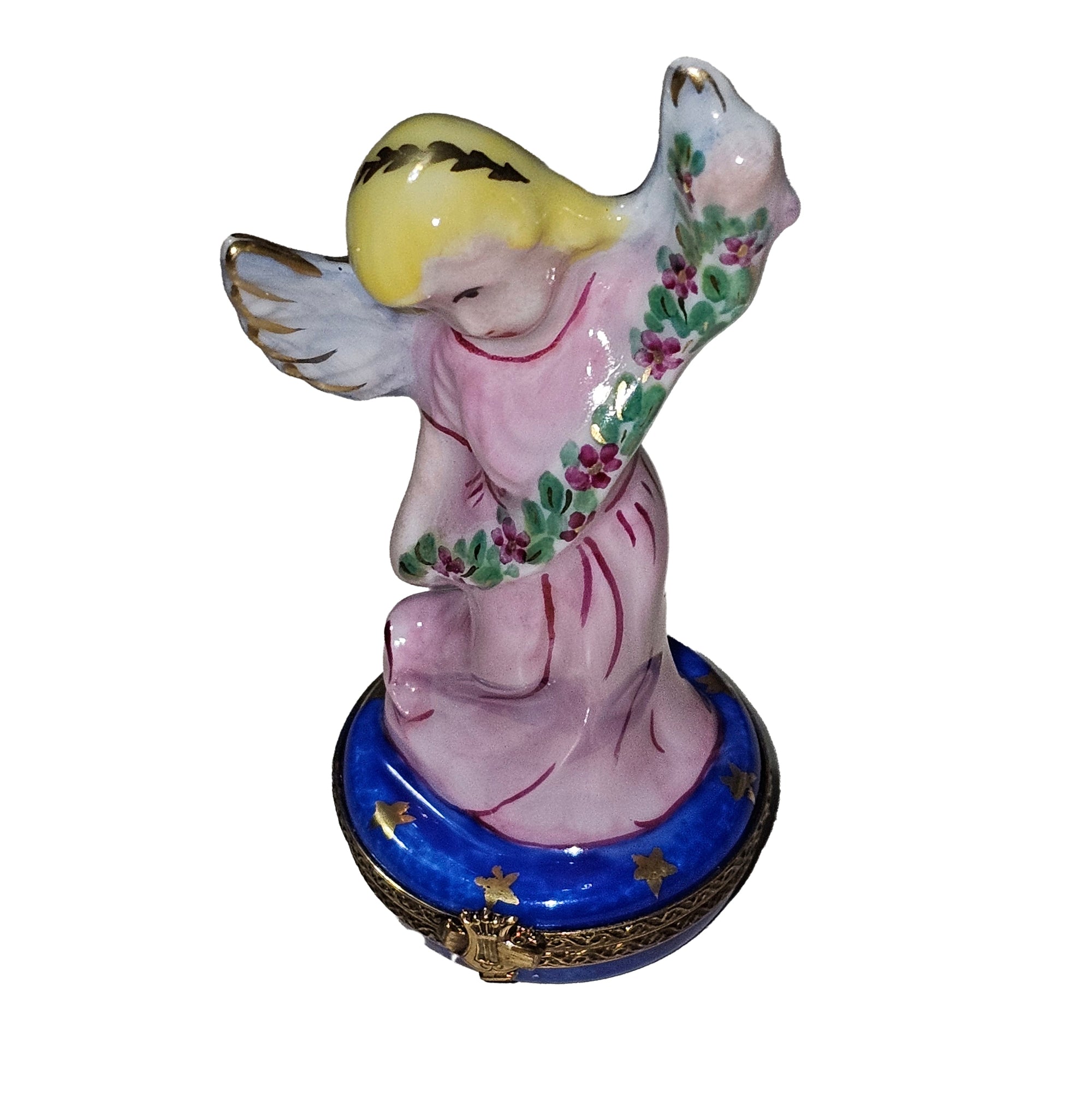 Blonde Angel Limoges Box Delight Porcelain Limoges Angel French Trinket Box