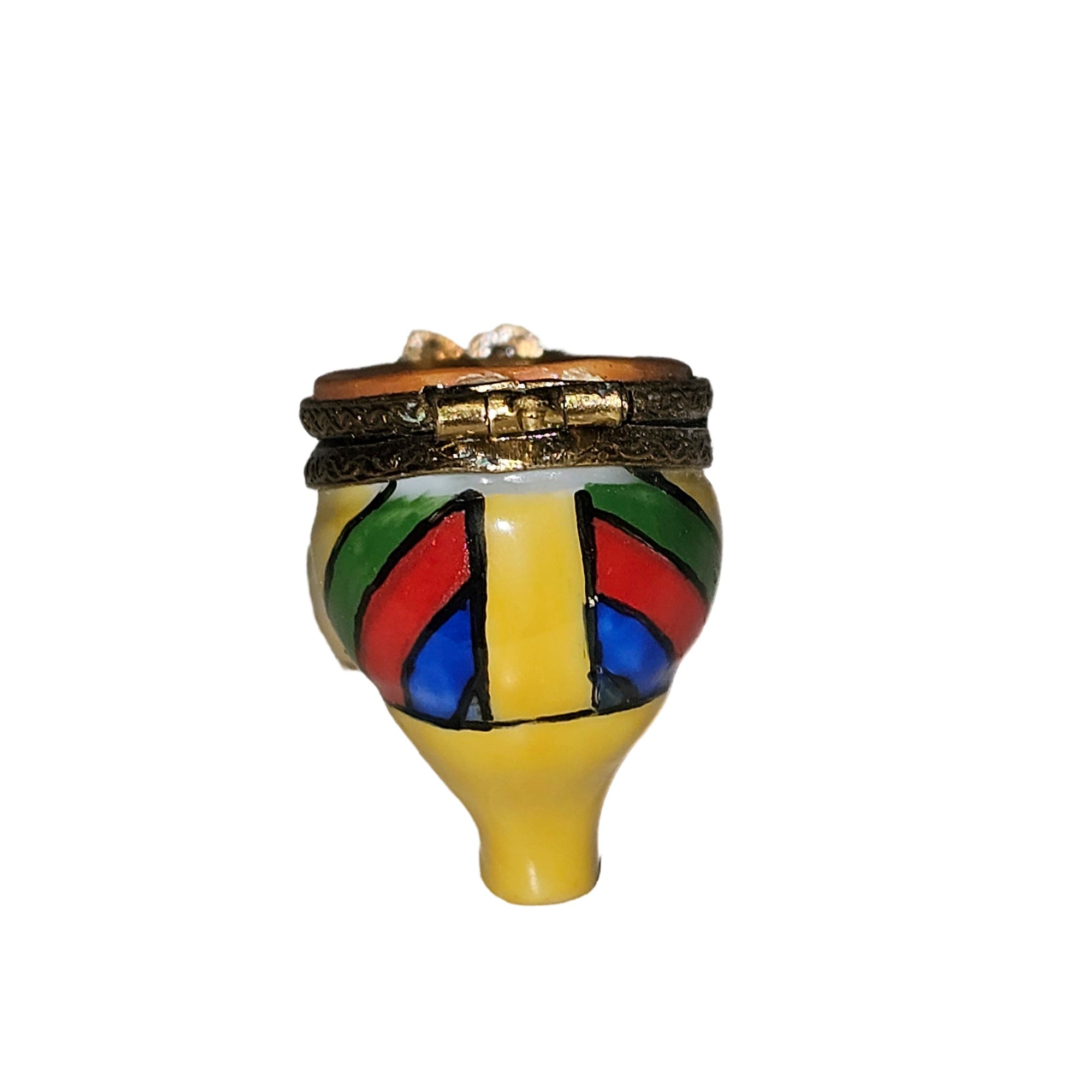 Whimsical Yellow Rainbow Shoe Porcelain Limoges Shoe French Trinket Box