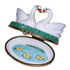 Two Swans Embracing Love Porcelain Limoges Bird love French Trinket Box