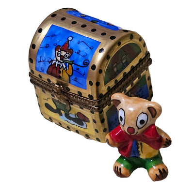 Teddy Clown Delight Box Porcelain Limoges Kids teddy baby French Trinket Box