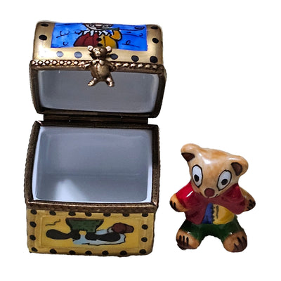 Teddy Clown Delight Box Porcelain Limoges Kids teddy baby French Trinket Box
