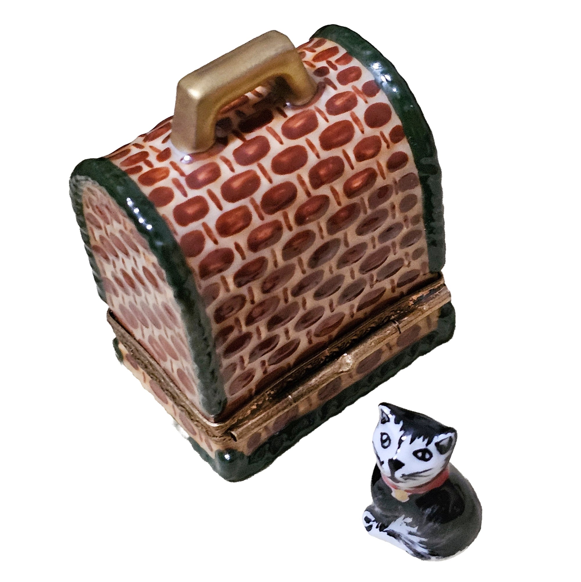 Black White Cat Limoges Box Porcelain Limoges Cat French Trinket Box