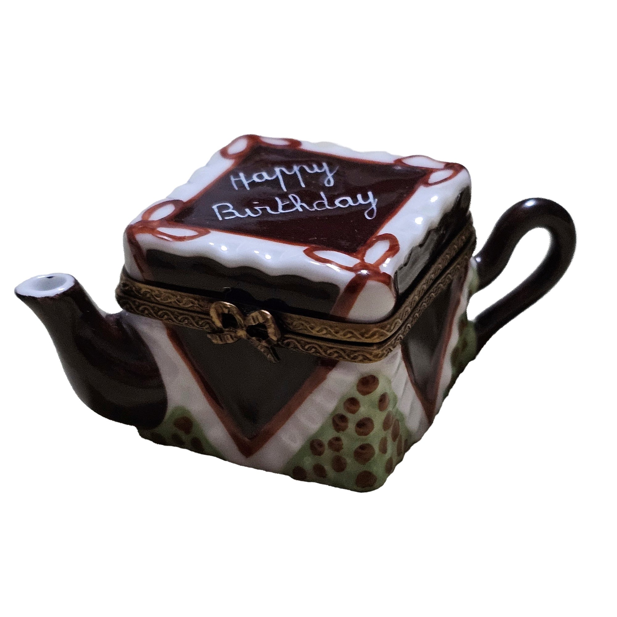 Chocolate Teapot Birthday Delight Porcelain Limoges Birthday China French Trinket Box