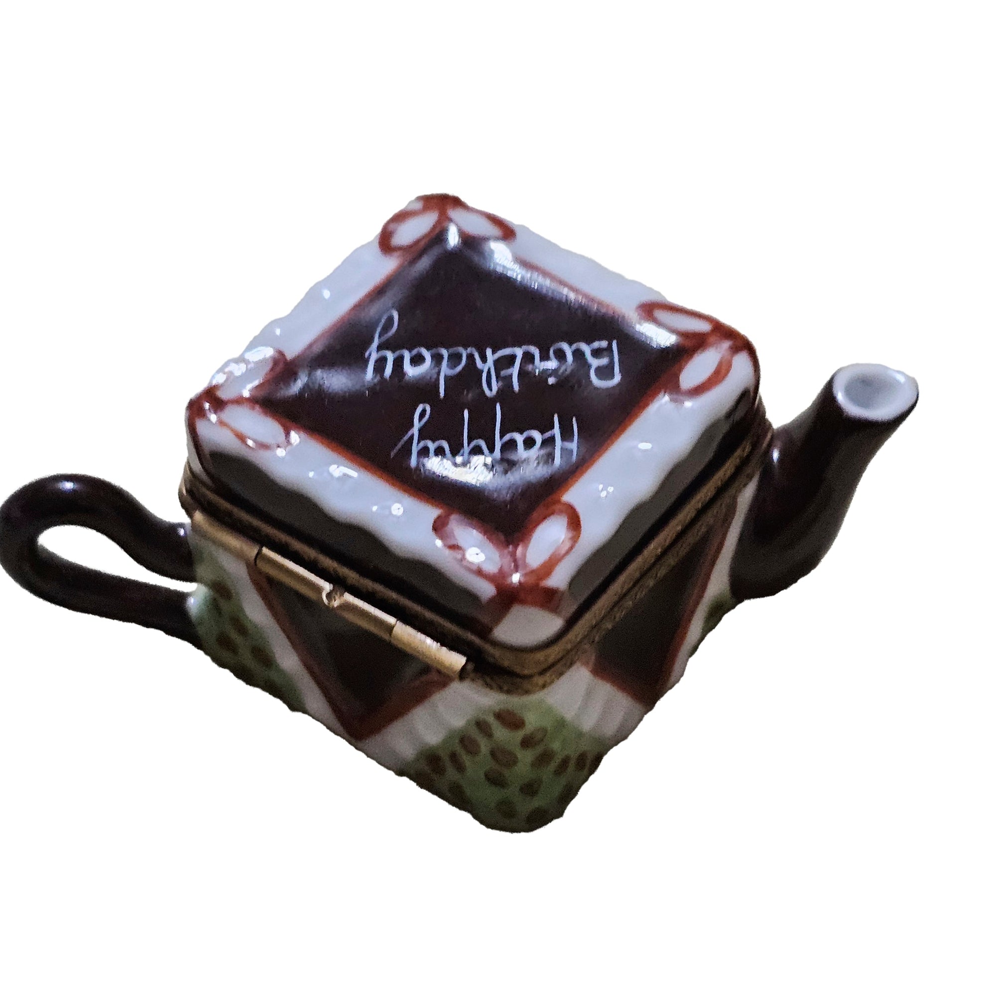 Chocolate Teapot Birthday Delight Porcelain Limoges Birthday China French Trinket Box