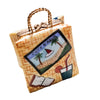Beach Tote w acrylic Flip Flops Porcelain Limoges purse bag beach French Trinket Box