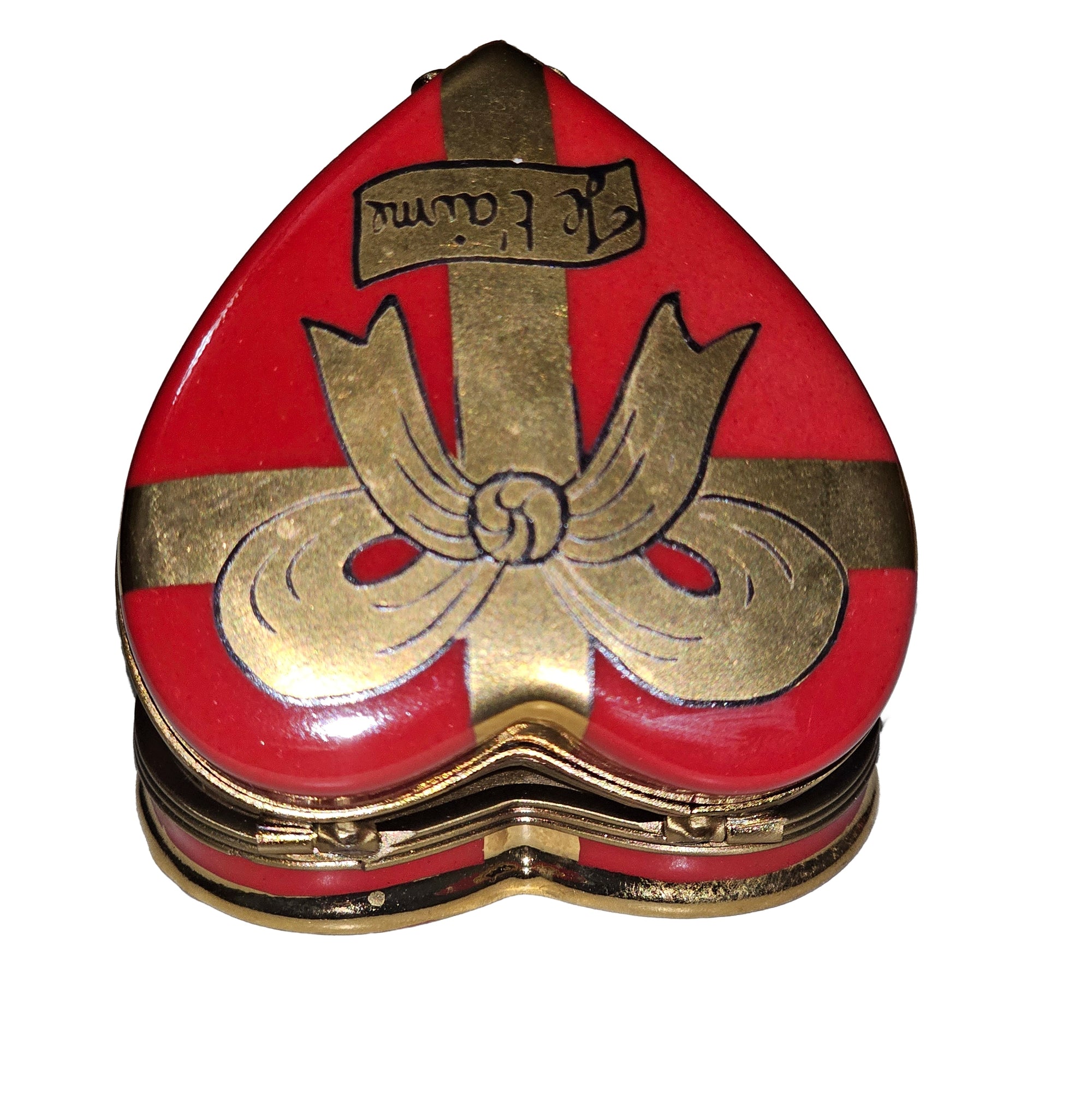 Red Heart Box with Chocolates Porcelain Limoges Heart anniversary love French Trinket Box