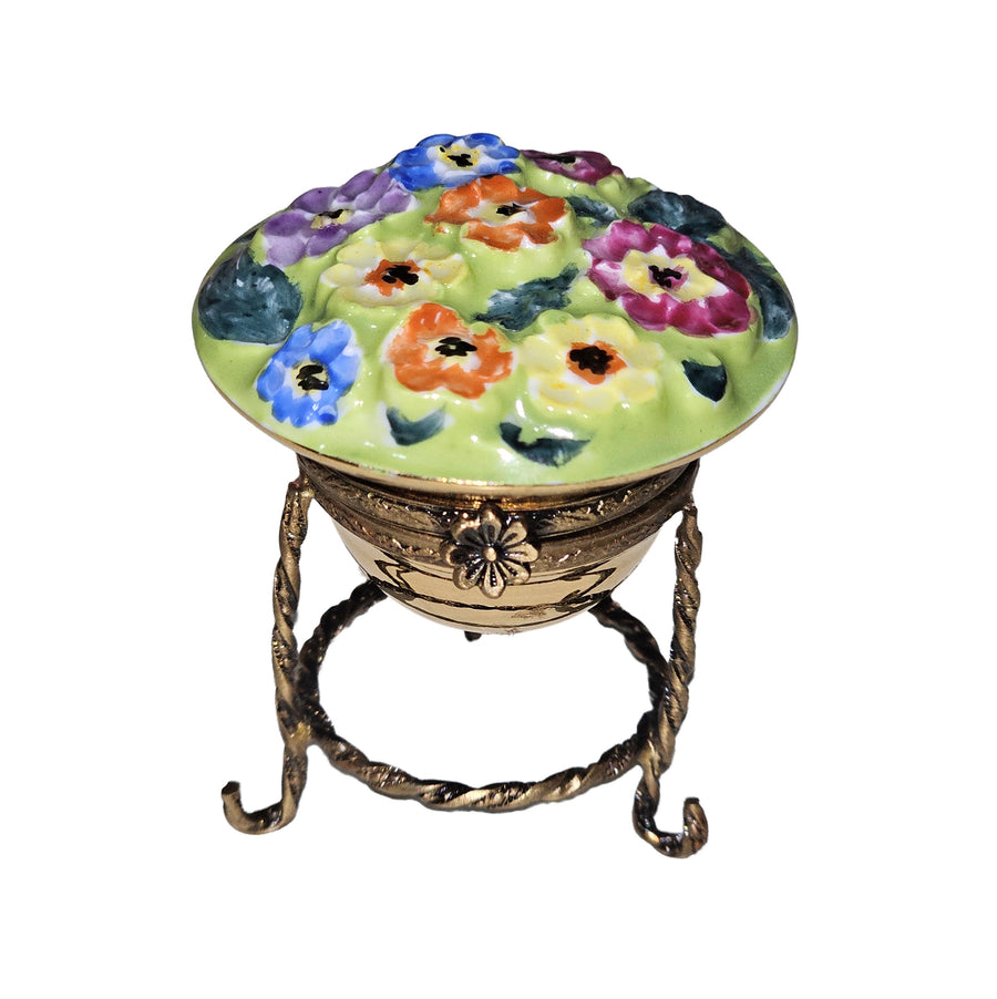 Floral Elegance Limoges Box Porcelain Limoges flowers French Trinket Box