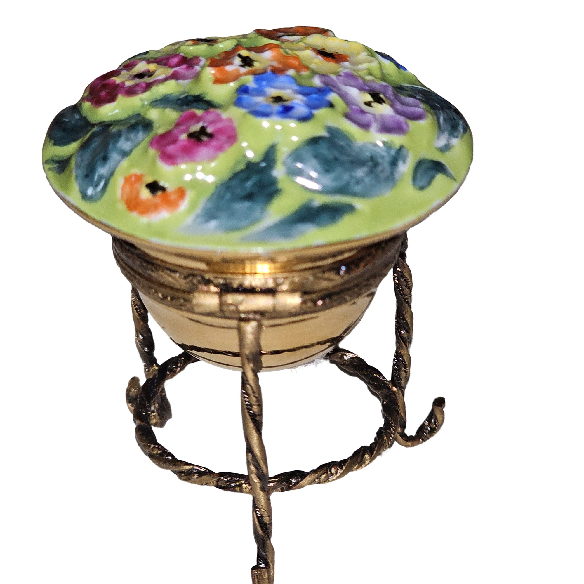 Floral Elegance Limoges Box Porcelain Limoges flowers French Trinket Box