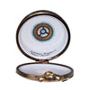 Gold Hat Box with Removable Hat Porcelain Limoges Hats shoes shoe French Trinket Box