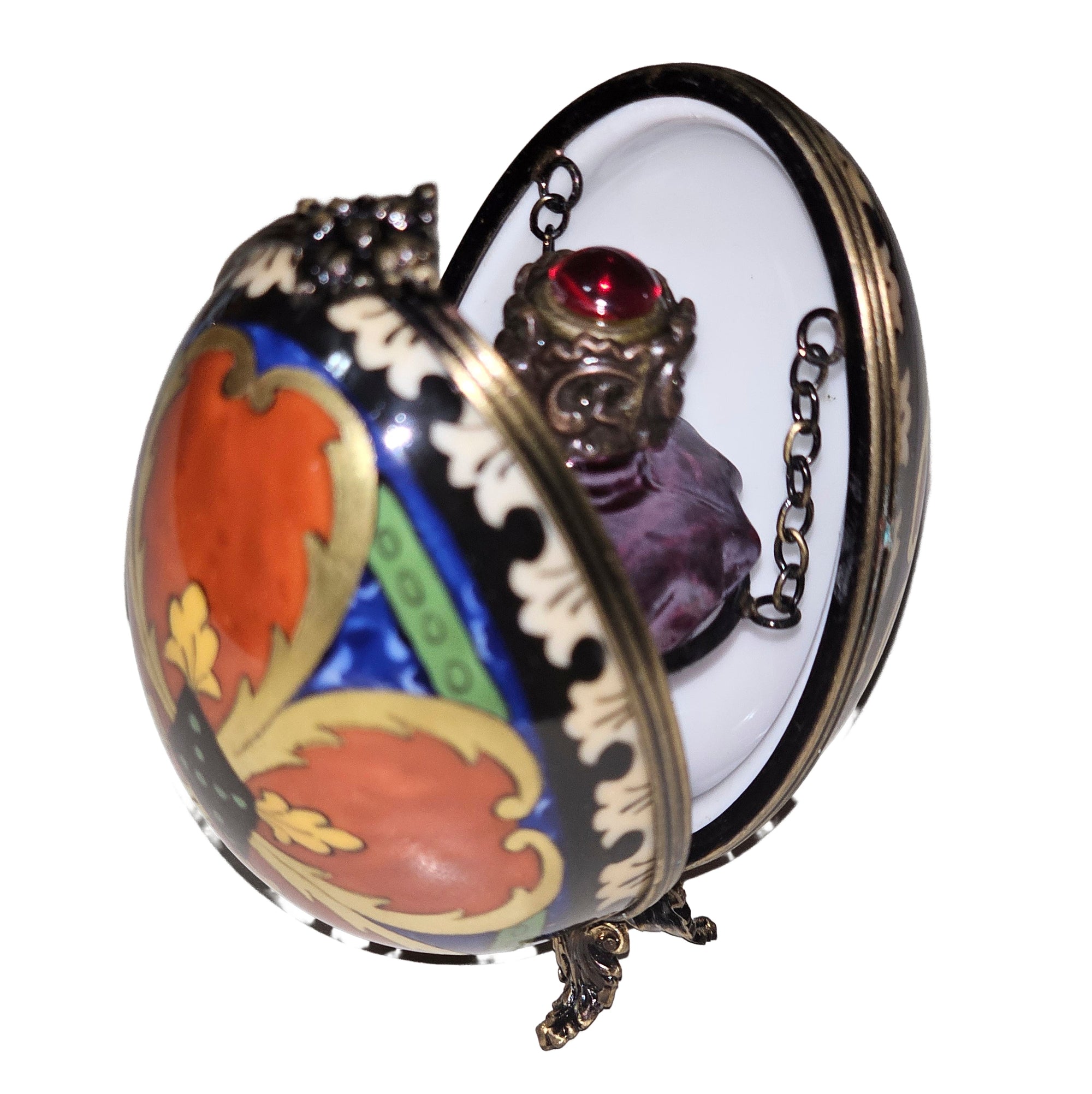 Orange Flower Perfume Egg Porcelain Limoges Egg perfume French Trinket Box