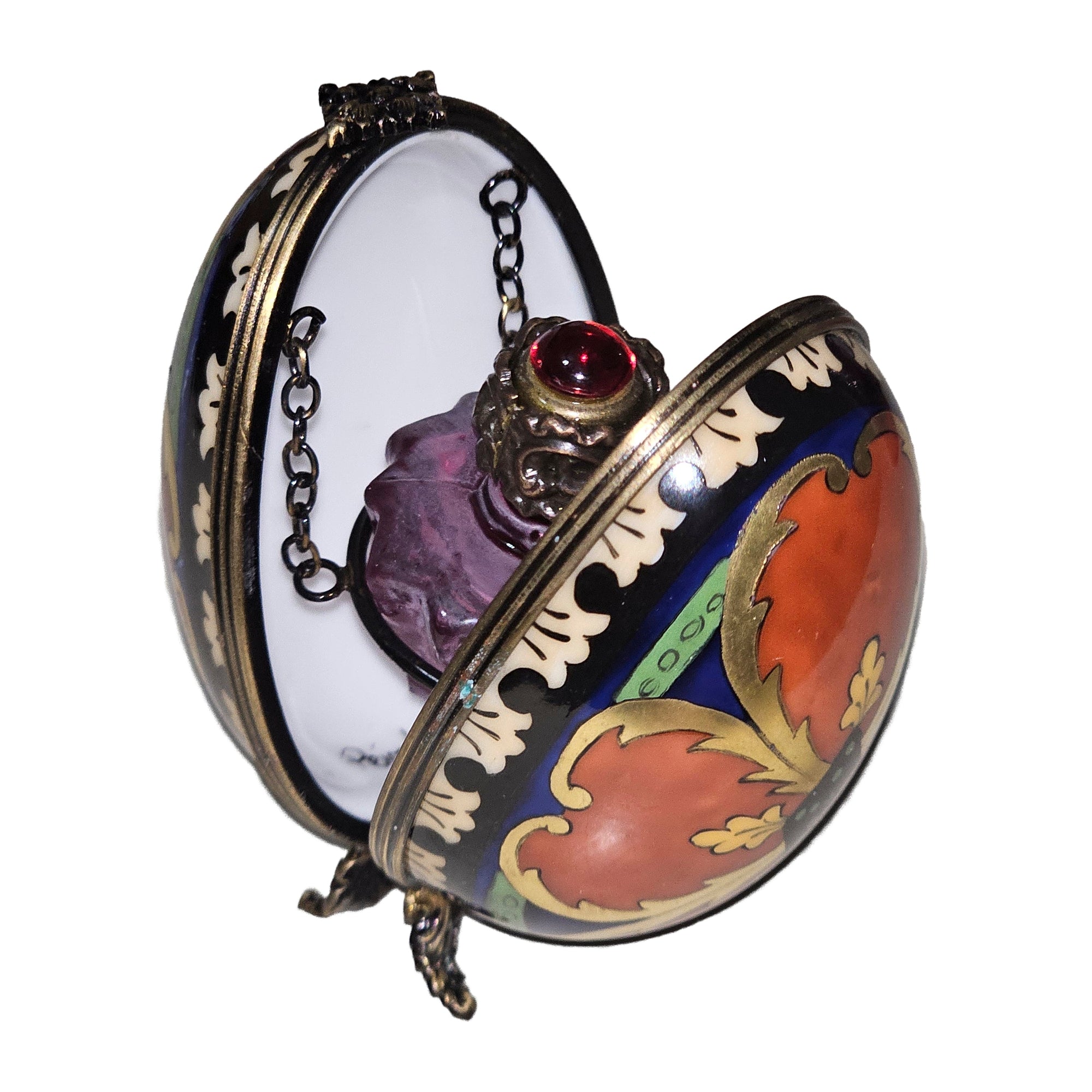 Orange Flower Perfume Egg Porcelain Limoges Egg perfume French Trinket Box