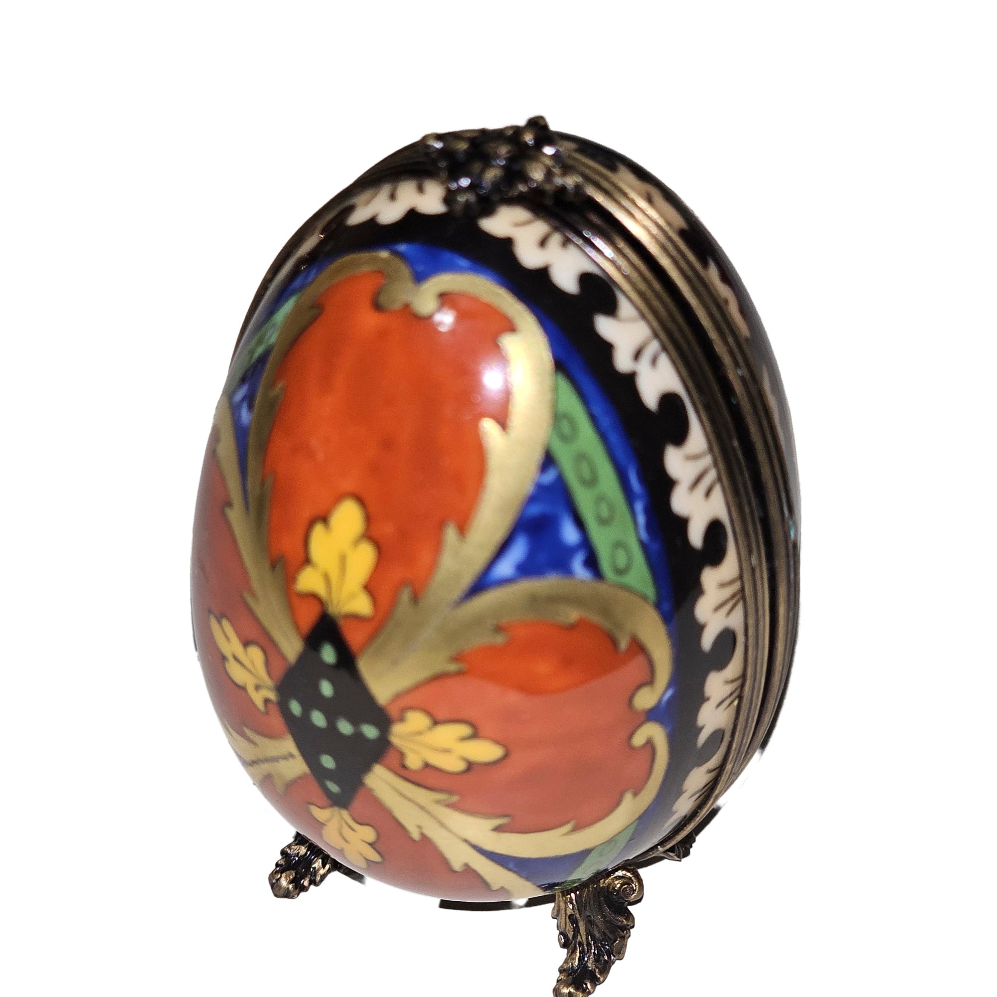 Orange Flower Perfume Egg Porcelain Limoges Egg perfume French Trinket Box
