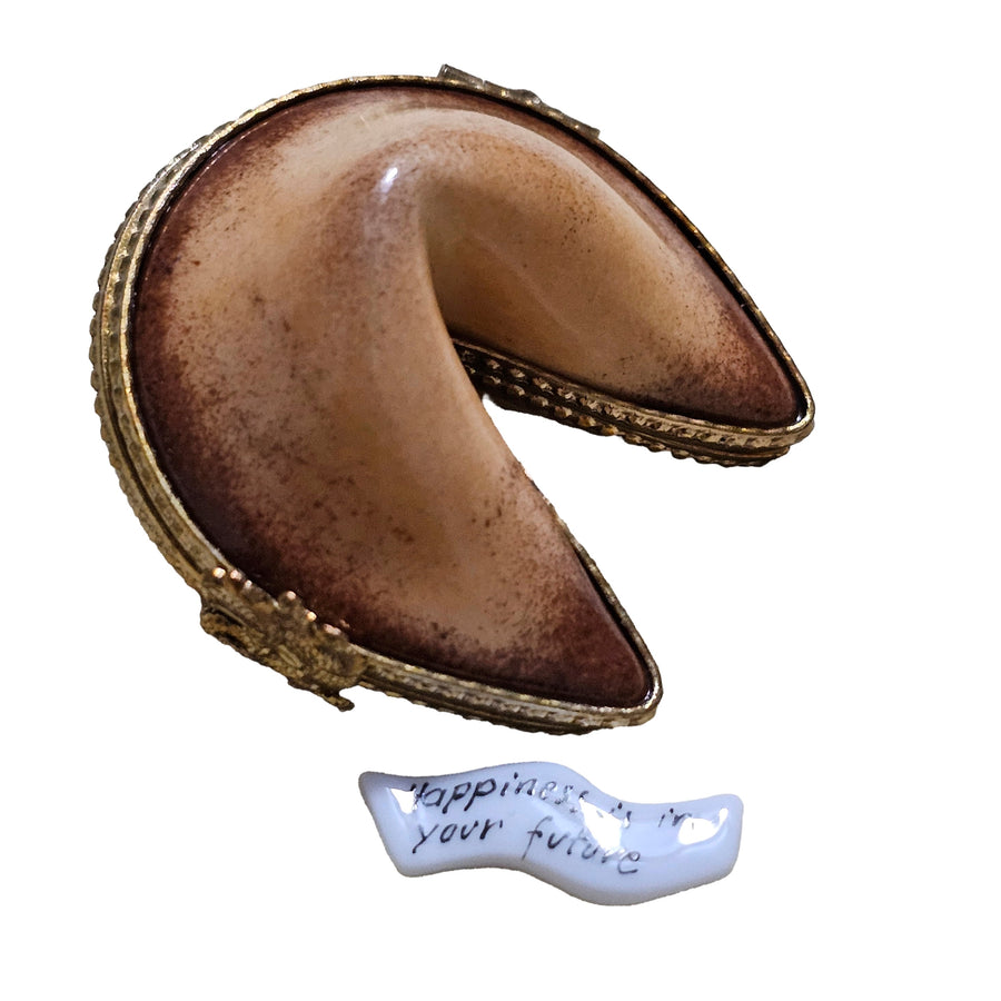 Fortune Cookie Happiness Trinket Porcelain Limoges World Travel food special French Trinket Box