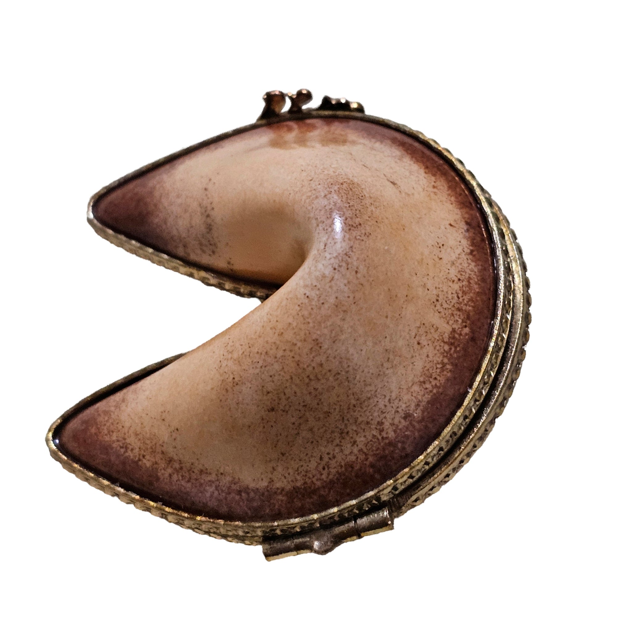 Fortune Cookie Happiness Trinket Porcelain Limoges World Travel food special French Trinket Box