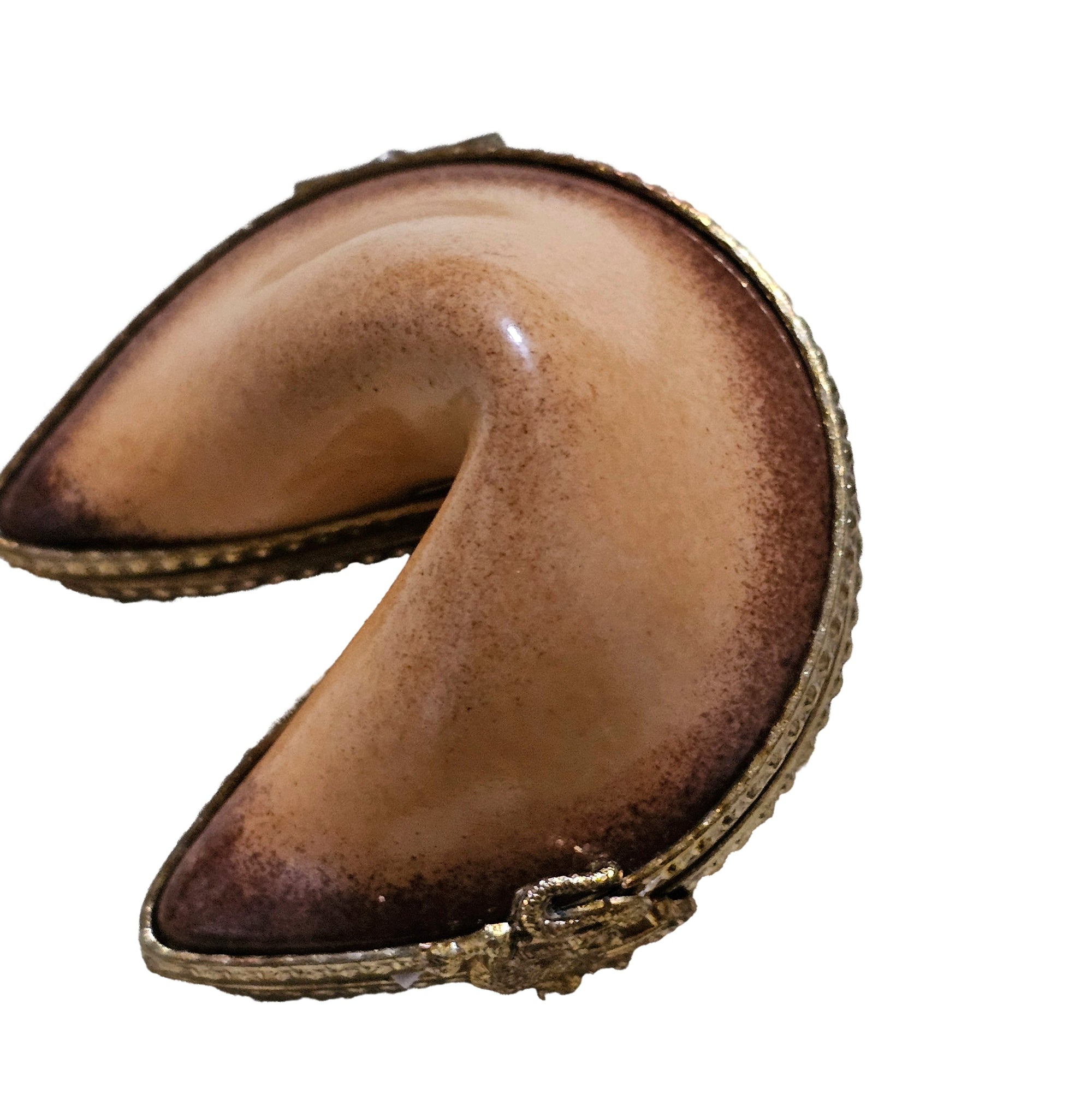 Fortune Cookie Happiness Trinket Porcelain Limoges World Travel food special French Trinket Box