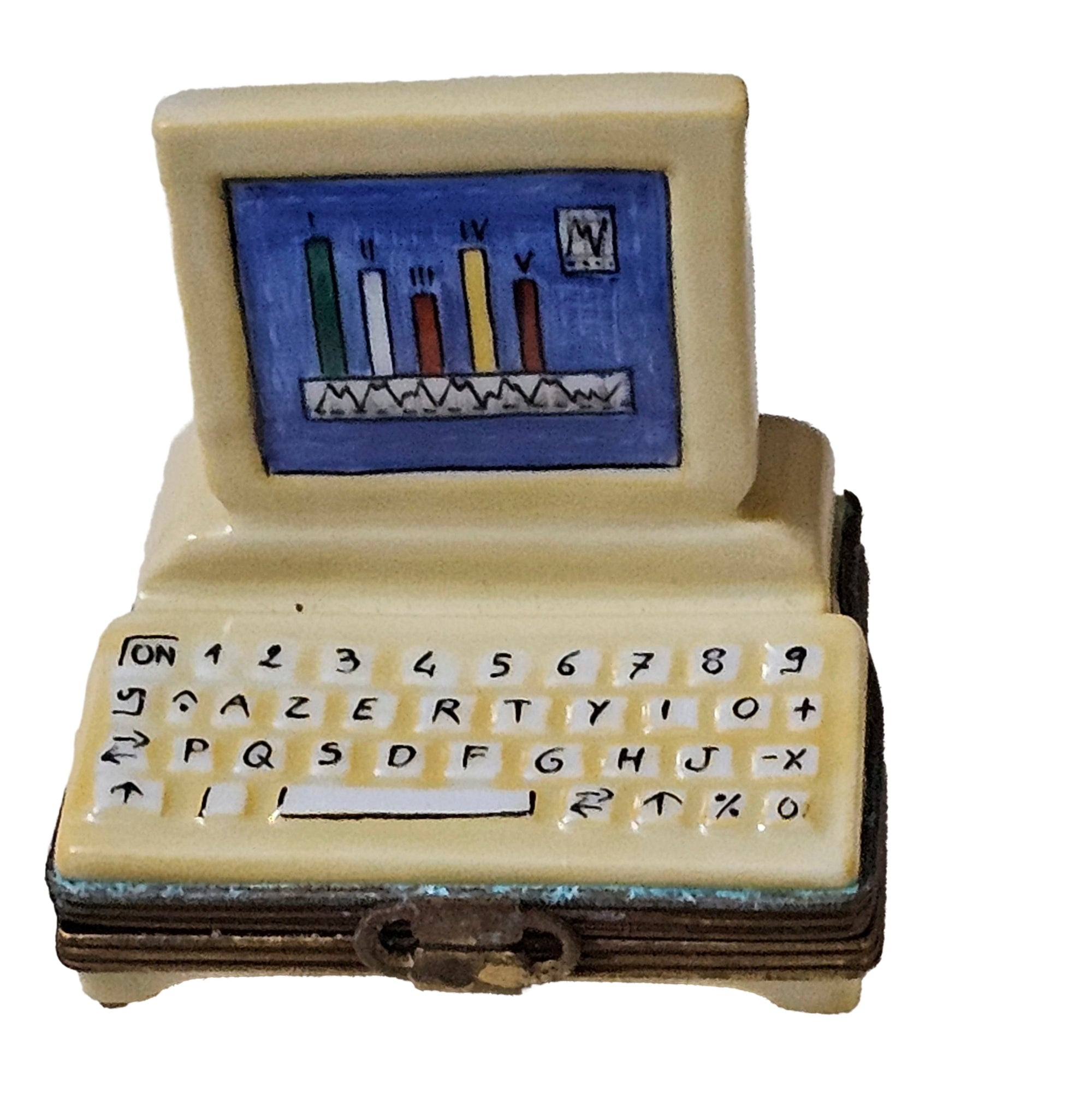 Charming Limoges Computer Box Porcelain Limoges professional French Trinket Box