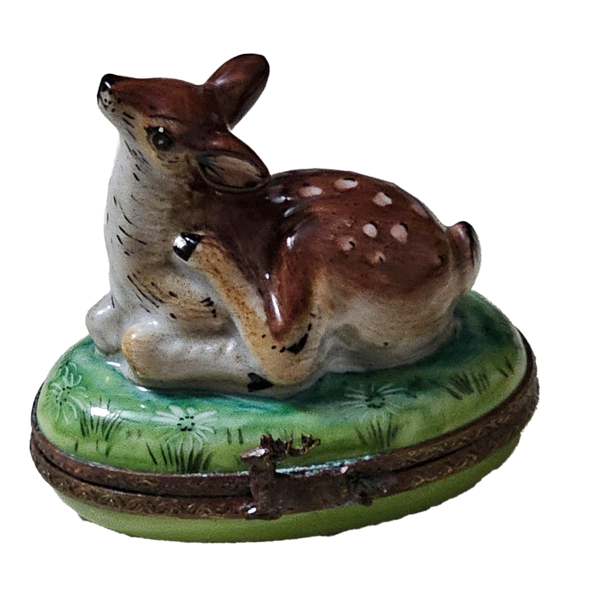 Charming Brown Deer Limoges Box Porcelain Limoges wild animal French Trinket Box