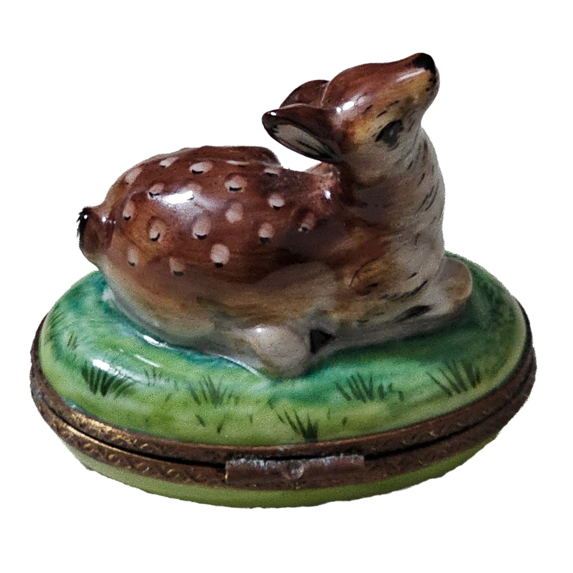 Charming Brown Deer Limoges Box Porcelain Limoges wild animal French Trinket Box