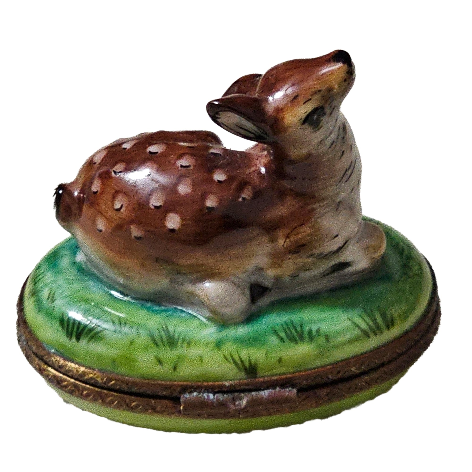 Charming Brown Deer Limoges Box Porcelain Limoges wild animal French Trinket Box