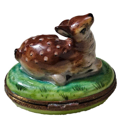 Charming Brown Deer Limoges Box Porcelain Limoges wild animal French Trinket Box