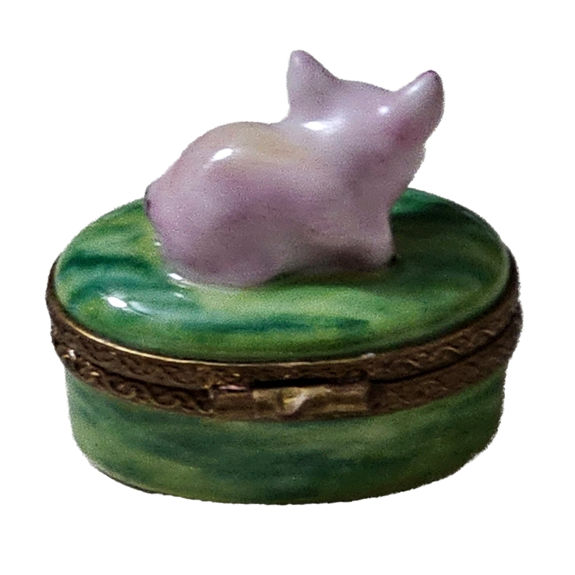 Charming Miniature Pig Box Porcelain Limoges farm animal French Trinket Box