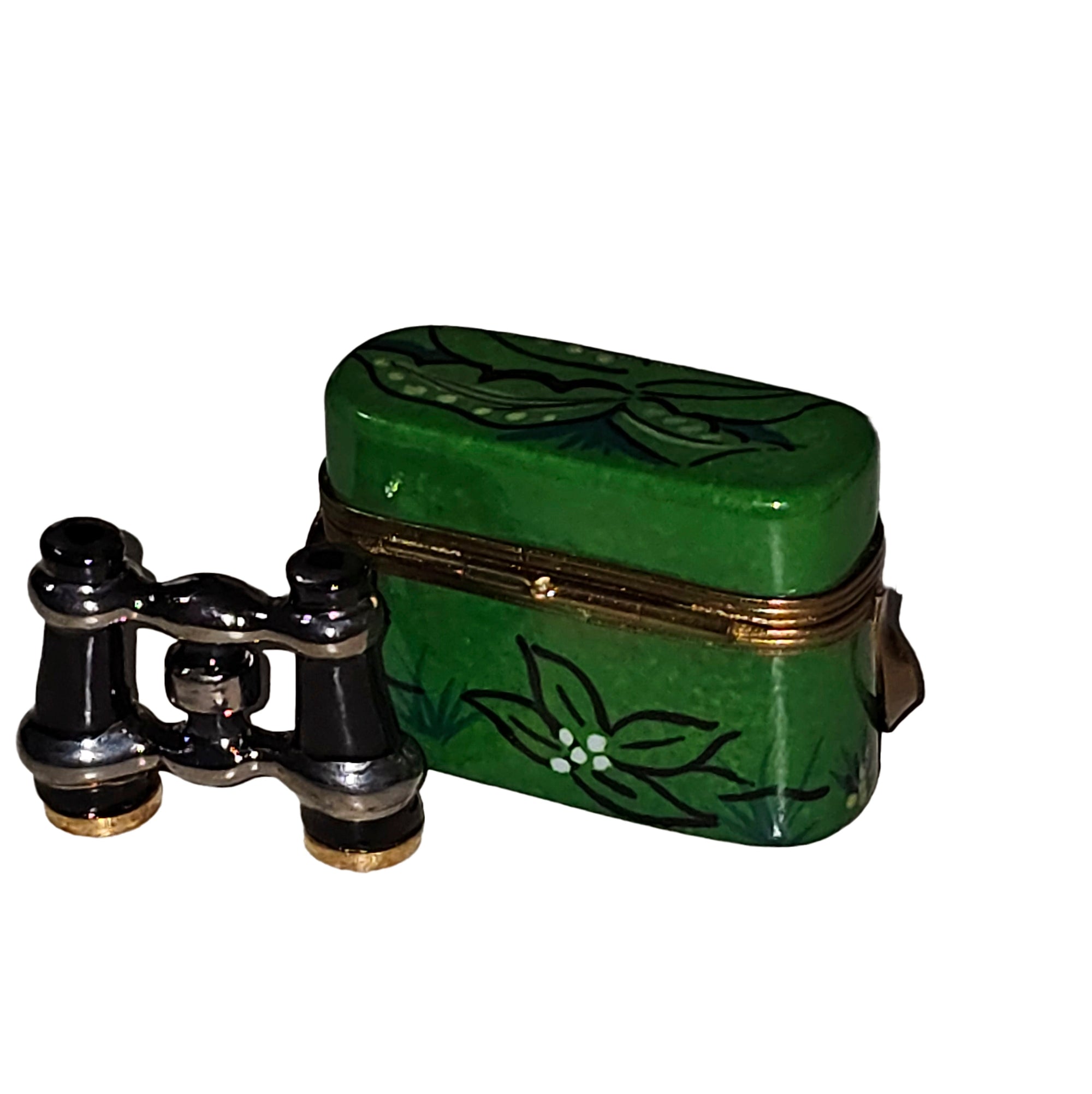 Jungle Safari Binoculars Box Porcelain Limoges travel wild animals French Trinket Box