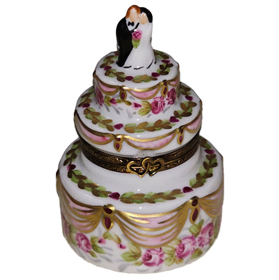 Wedding Cake Couple Limoges Box Porcelain Limoges wedding French Trinket Box